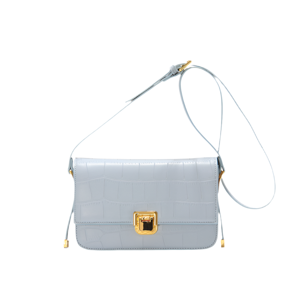 Modieuze kleine, hoogwaardige schoudertas voor dames, horizontale vierkante crossbody-schoudertas van koeienhuidleer