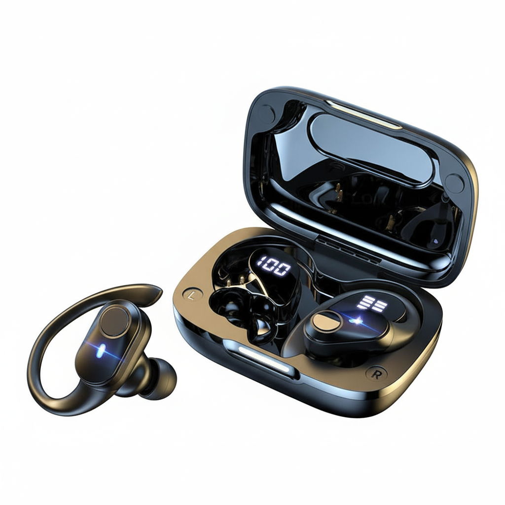 Cuffie Bluetooth wireless T59 TWS 5.1 Auricolari wireless con cancellazione del rumore Cuffie impermeabili con gancio auricolare