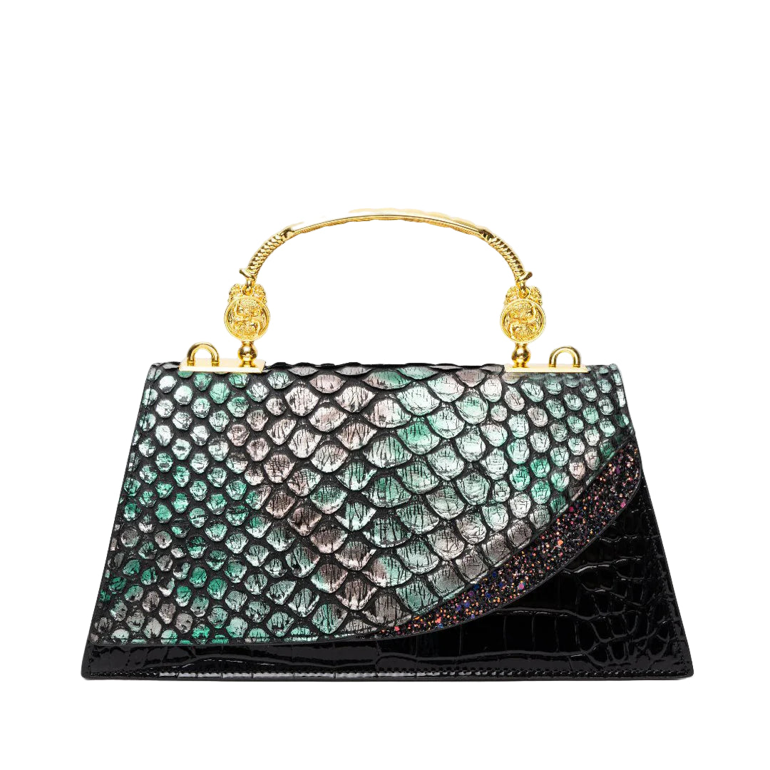 Fashionable Women Handbag Original Leather Snake print Shoulder Crossbody Bag Lady Party Messenger Shell Bags