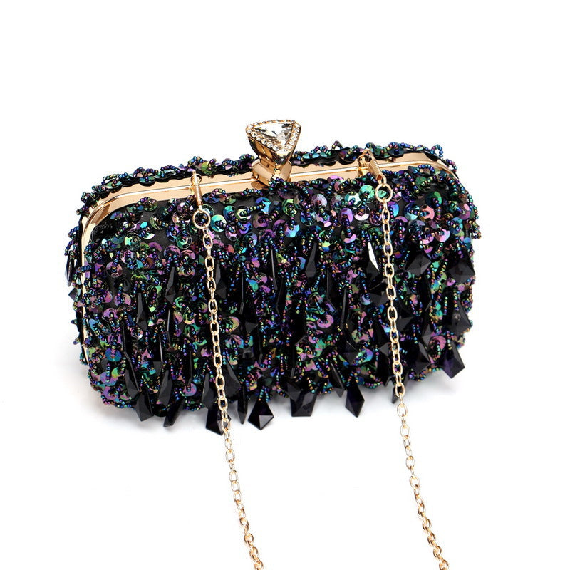 Women Luxury Handbag with Sequins Party Dinner Handbag Ladies Night Bag with Chain Women Banquet Clutch Bag