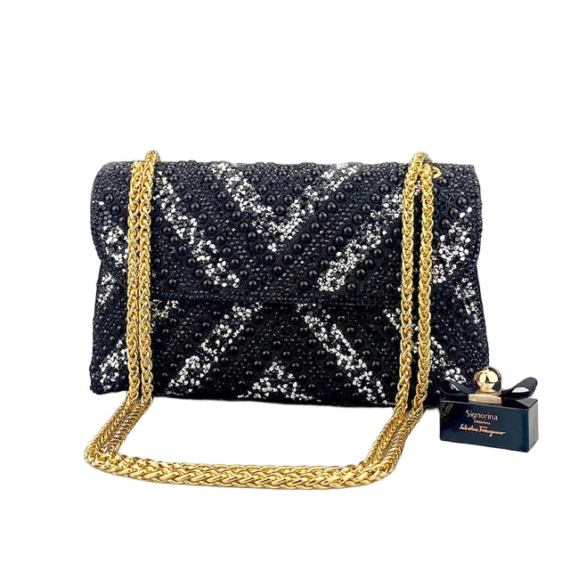 Water Diamond Underarm Handheld Bag with Inlaid Diamond Color Diamond Chain - Acquisti Online