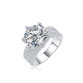 Women's Luxury Ring S925 Silver Large Diamond Ring Elegant Classic Moissanite Silver Ring Sterling Silver Women Ring - Acquisti Online