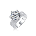 Women's Luxury Ring S925 Silver Large Diamond Ring Elegant Classic Moissanite Silver Ring Sterling Silver Women Ring