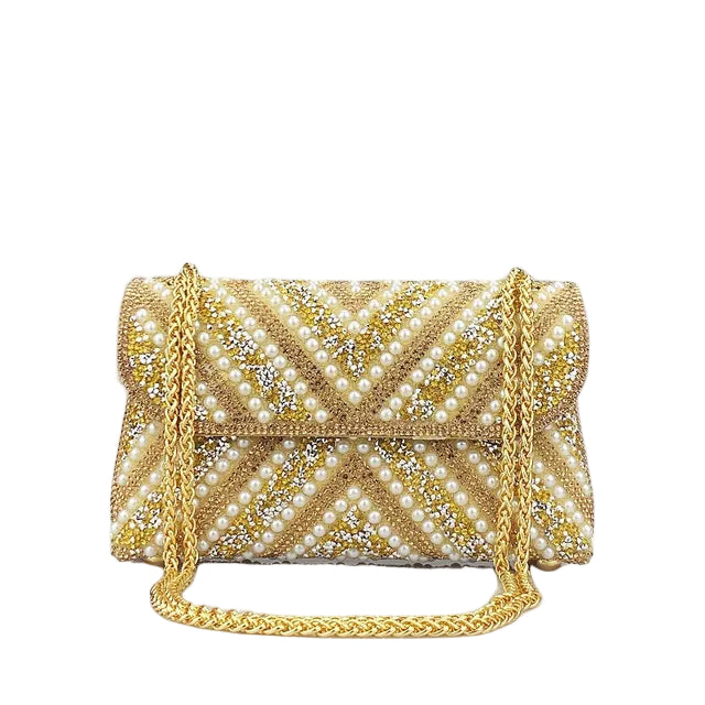 Water Diamond Underarm Handheld Bag with Inlaid Diamond Color Diamond Chain - Acquisti Online