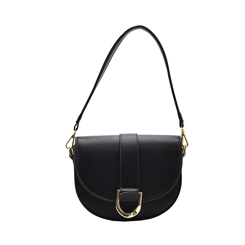 Small Shoulder handbag Microfiber Synthetic Leather Saddle Bags