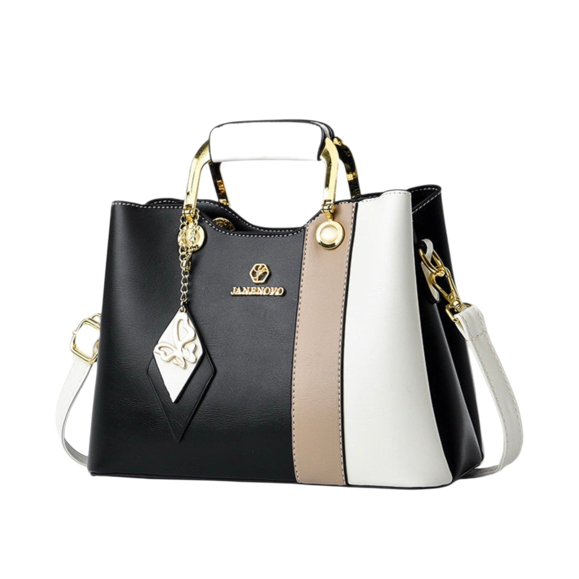 Women's Luxury Handbag PU Leather Multi Zipper Pocket Large Capacity Women's One Shoulder Portable Messenger Bag