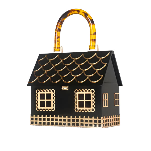 Women's Luxury Alizekerr Acrylic Box Hand Bags Fashionable Acrylic Handle House Shaped Purses And Handbags - Acquisti Online