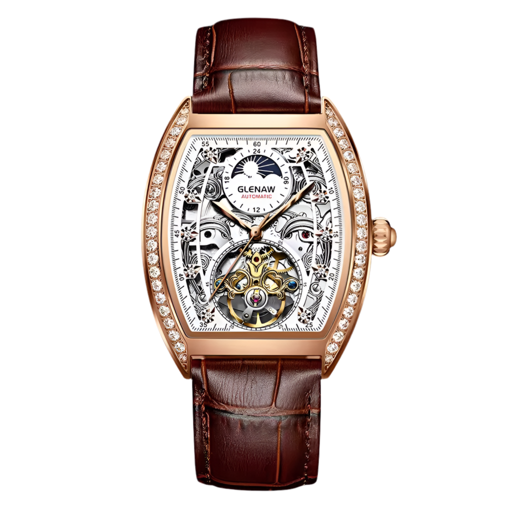 Luxury Man Business Casual Automatic Mechanical Hollow Square Watch - Acquisti Online