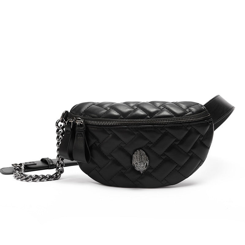 Women's Crossbody Bag Large Capacity Original Leather Shoulder Bag Lingge Chain Fashion Women's Crossbody Chest Bag