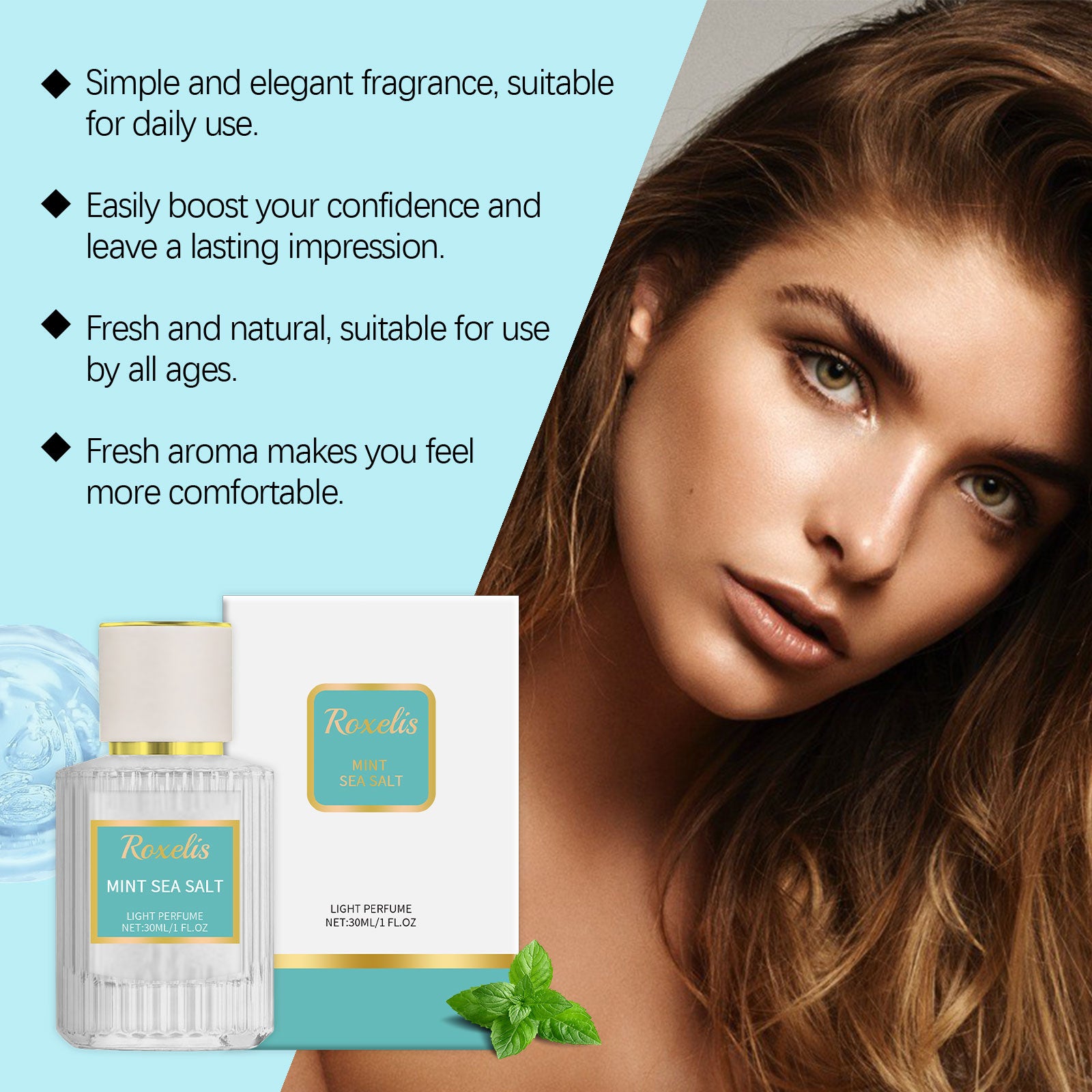 Munt Zeezout Parfum Milde Frisse Elegante Toon Oor En Pols Langdurige Geur