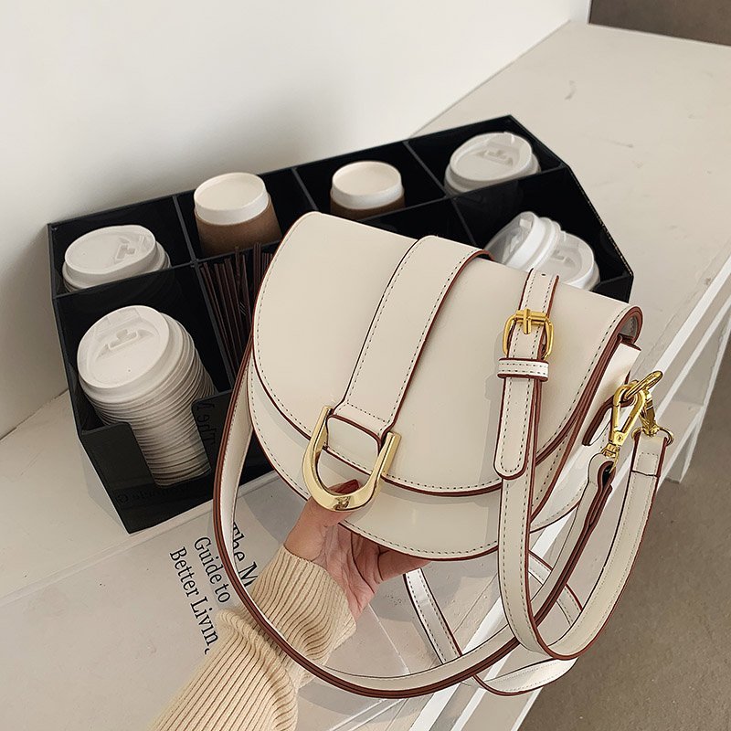 Small Shoulder handbag Microfiber Synthetic Leather Saddle Bags