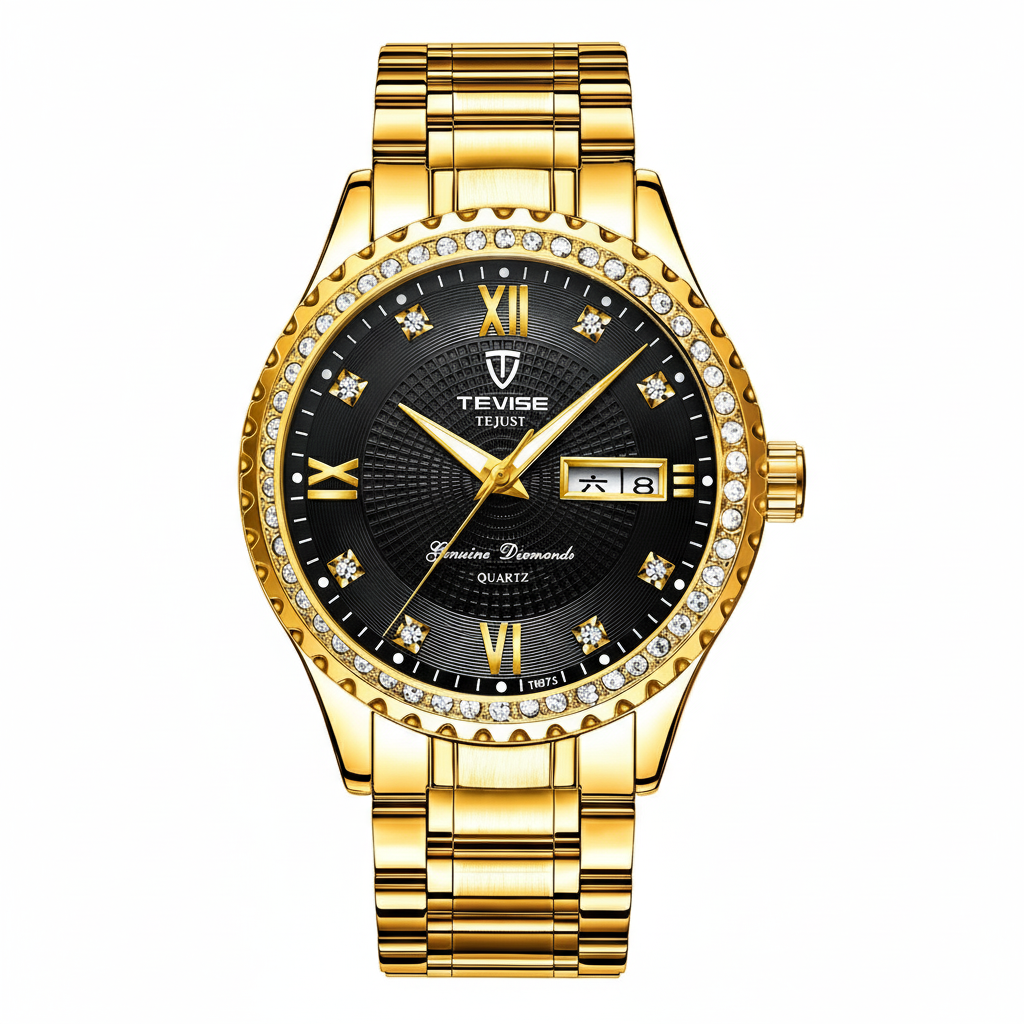 TEVISE Dames Luxe Rhinstone Handgemaakt Automatisch Mechanisch Horloge Waterdicht Roestvrij Staal Lichtgevend Horloge