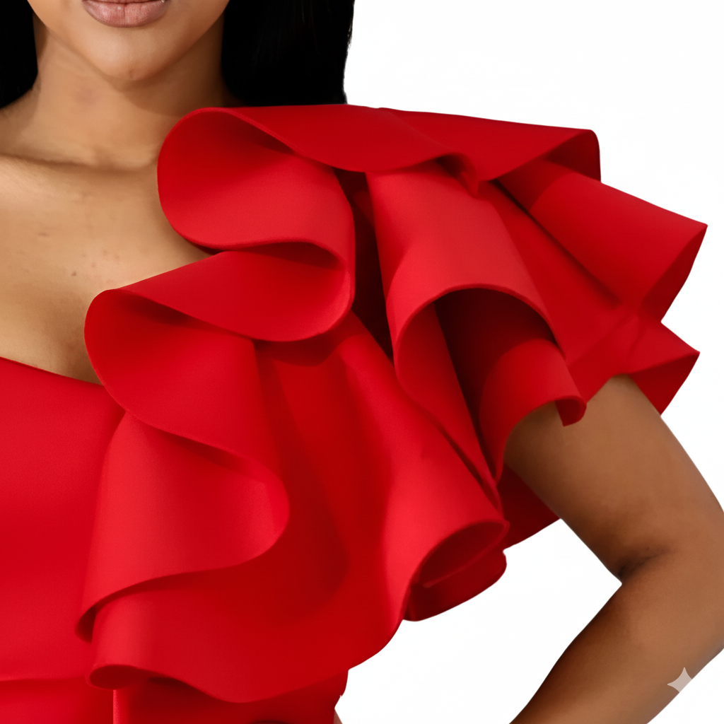 Fashionable Women's Ruffled Shirt with irregular Shirt Luxury Design Casual Short Dress Fashion Women's Party Short Dress