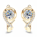 Women's Luxury Earrings 925 Sterling Silver Moissanite Diamond Earrings Infinity Hoop High Quality Women Earrings - Acquisti Online