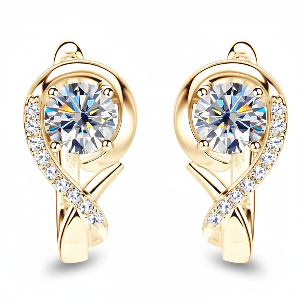 Women's Luxury Earrings 925 Sterling Silver Moissanite Diamond Earrings Infinity Hoop High Quality Women Earrings - Acquisti Online