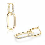 Women Luxury Earrings  925 Sterling Silver Moissanite Diamond Silver Earrings Huggie Paperclip Drop Link  Hoop Earrings