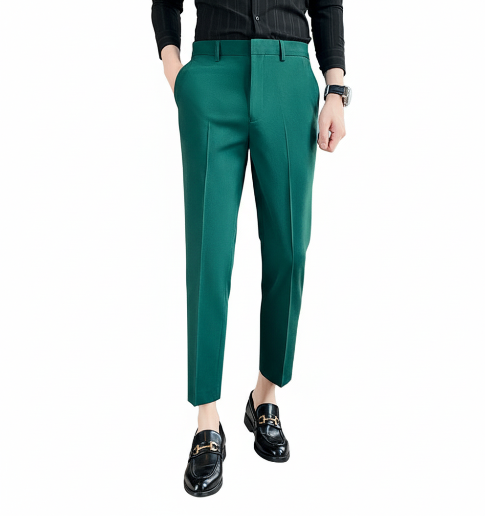 Men's Fashionable Casual Business Formal Pants Draping Solid Color Casual Suit Chemical Fiber blending Men's Pants