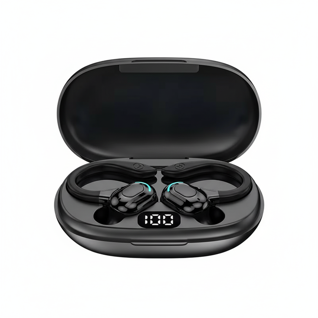 Wireless TWS F8 Bluetooth Headphones Wireless Earbuds Digital LED Display Over-Ear Earphones with Earhook Headphone