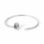 Women Fashionable Bracelets White Copper Plated 925 Sterling Silver Panjia Diy Pendant Beads for Making Snake Bone Chains