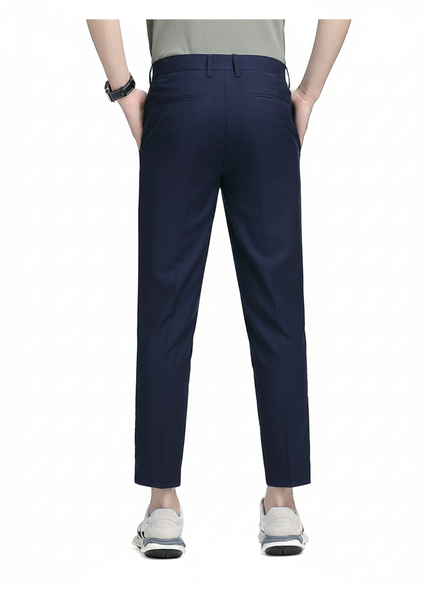 Men's Fashion Slim Fit Cropped Pant Fashionable Micro Elastic Mid Waist long straight pant Men's Casual Formal Pant