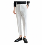 Men's Fashionable Casual Business Formal Pants Draping Solid Color Casual Suit Chemical Fiber blending Men's Pants