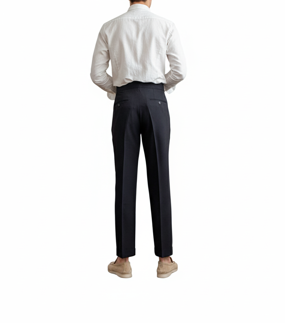 Heren modieuze retro casual niche trendy pak broek effen kleur middelhoge taille losse zakelijke heren casual broek