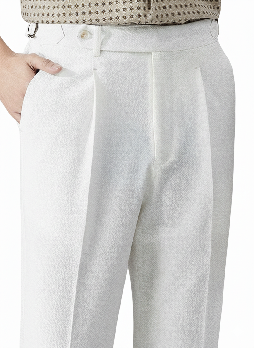 Men's Fashionable Casual Formal Pants Micro Elasticity Seersucker Men Pants Thin Straight Loose Fashion Men's Pants