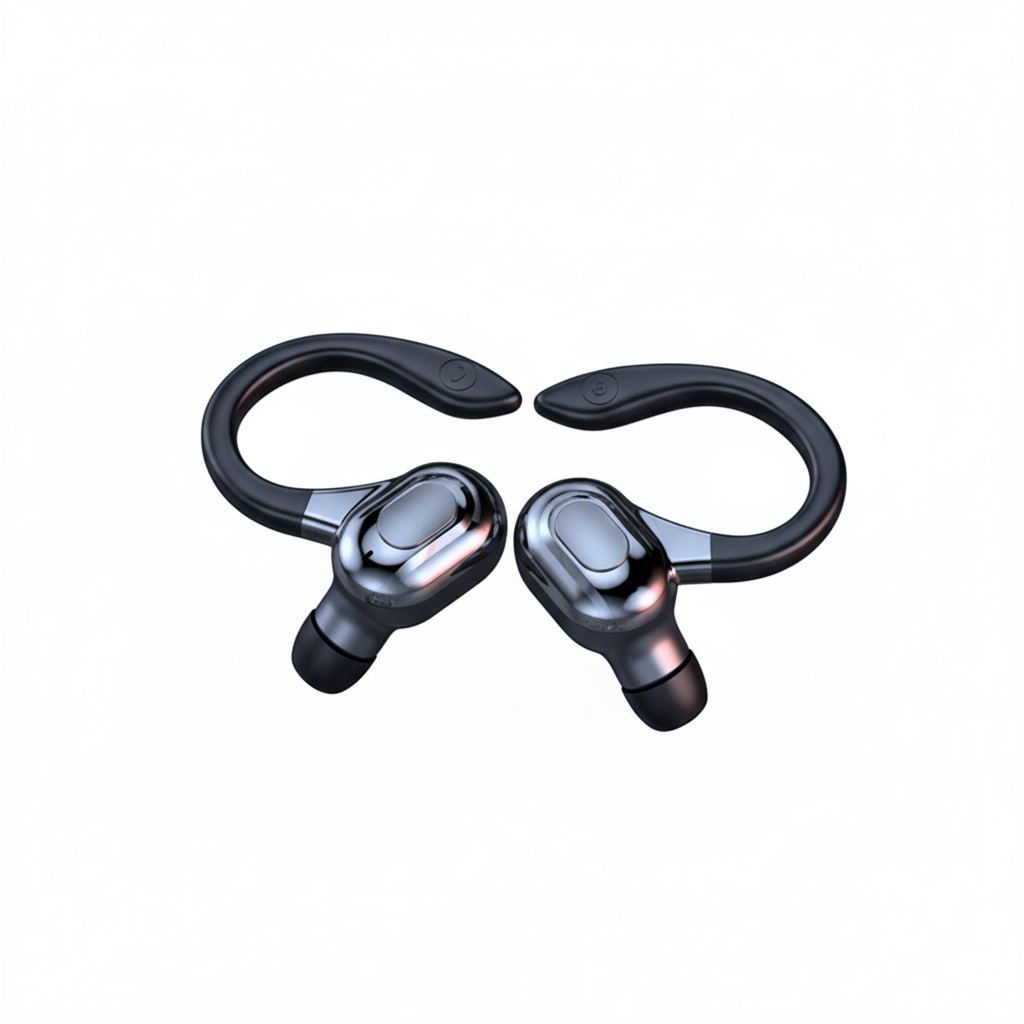 Cuffie Bluetooth wireless TWS F8, auricolari wireless, display LED digitale, auricolari over-ear con gancio auricolare