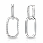 Women Luxury Earrings  925 Sterling Silver Moissanite Diamond Silver Earrings Huggie Paperclip Drop Link  Hoop Earrings