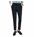 Men's Fashionable Casual Business Formal Pants Draping Solid Color Casual Suit Chemical Fiber blending Men's Pants