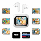 Wireless Bluetooth Touch Screen Display TWS Earbuds ANC Noise Cancelling LCD Touch Screen Display In-Ear Headphone