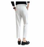 Men's Fashionable Casual Business Formal Pants Draping Solid Color Casual Suit Chemical Fiber blending Men's Pants