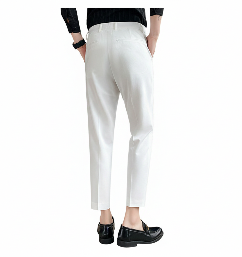 Herenmode Casual Zakelijke Formele Broek Drapering Effen Kleur Casual Pak Chemische Vezelmenging Herenbroek