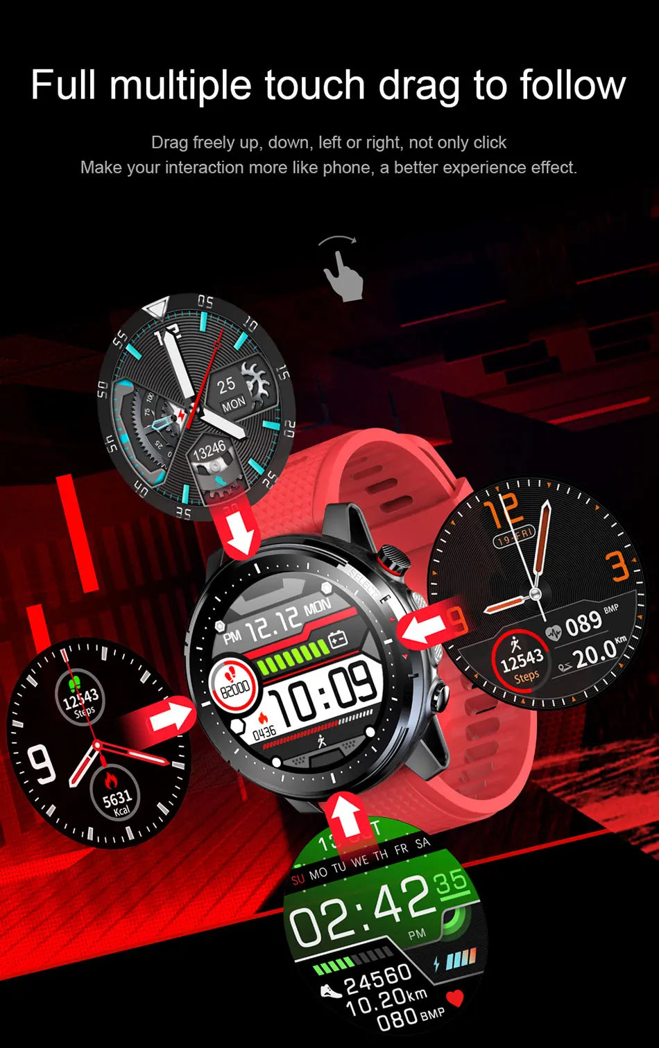 Smart Watch Waterproof And Fully Fit High-definition Round Screen 7-day Battery Life APP Dial