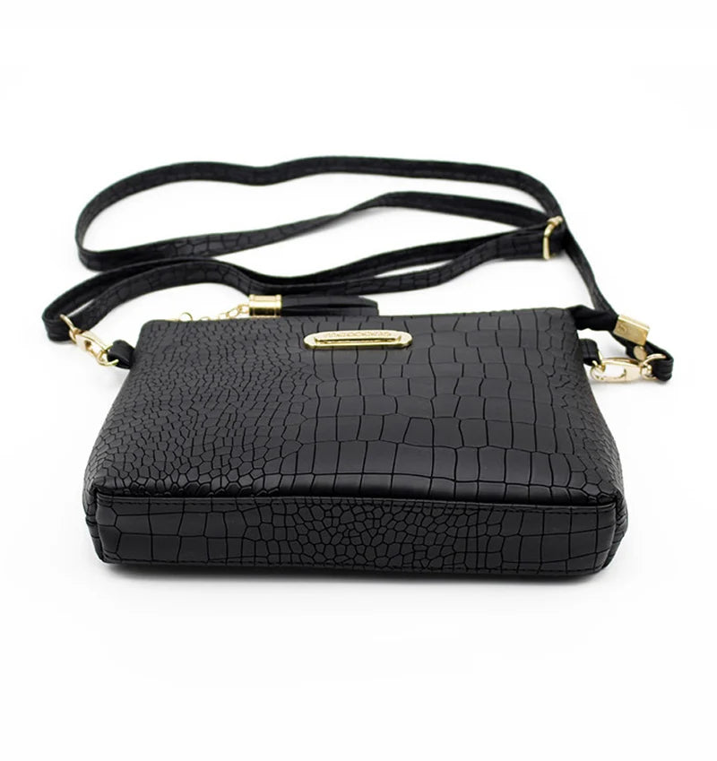 Women Fashion Alligator Pattern Shoulder Messenger Bags PU Leather Handbag Small Phone Purse Crossbody Bag