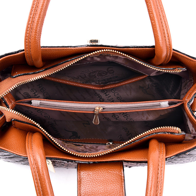 Luxe handtas voor dames, originele leren schoudertas met meerdere zakken en grote capaciteit, stijlvolle schoudertas voor dames