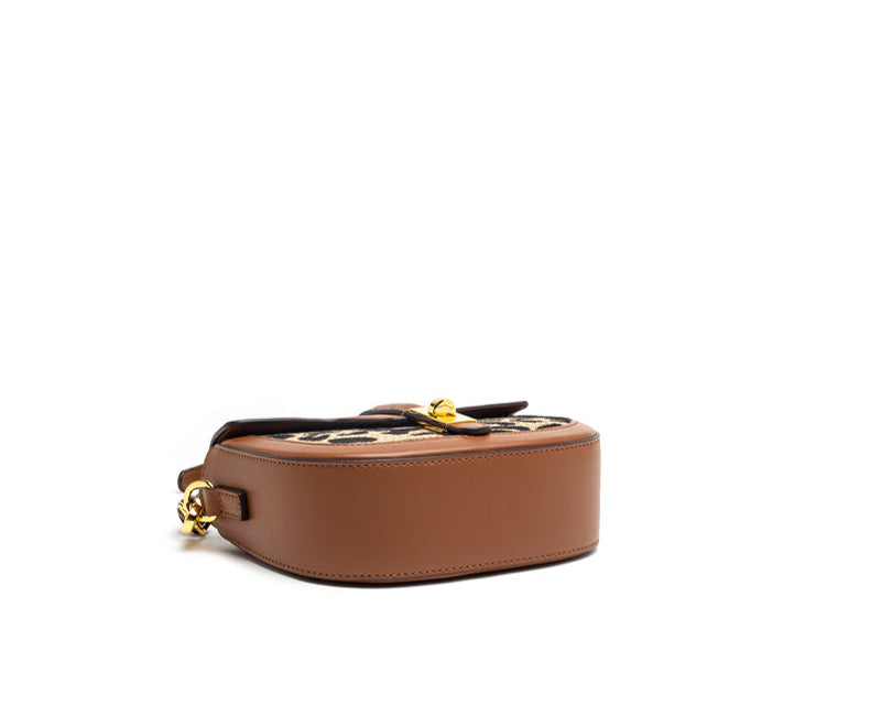 Dames schoudertas luipaardprint mode enkele schouder crossbody tas slot gesp leren dames schoudertas
