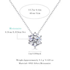Women Luxury Necklace S925 Sterling Silver Moissanite Diamond Pendant Necklace Round Shape Women Silver Necklace