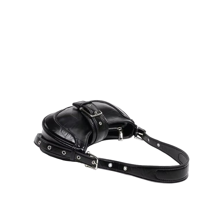 Women's Fashionable Original Leather Shoulder Bag Zipper Pocket Large Capacity Baguette Women's Underarm Shoulder Bag