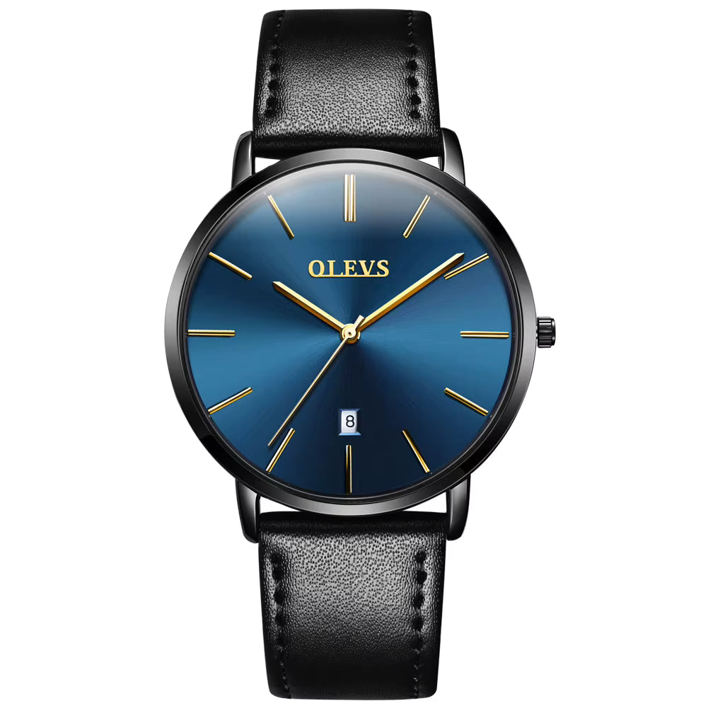 OLEVS Modieus dameshorloge met echte leren band, waterdicht Japans quartzhorloge van hoge kwaliteit