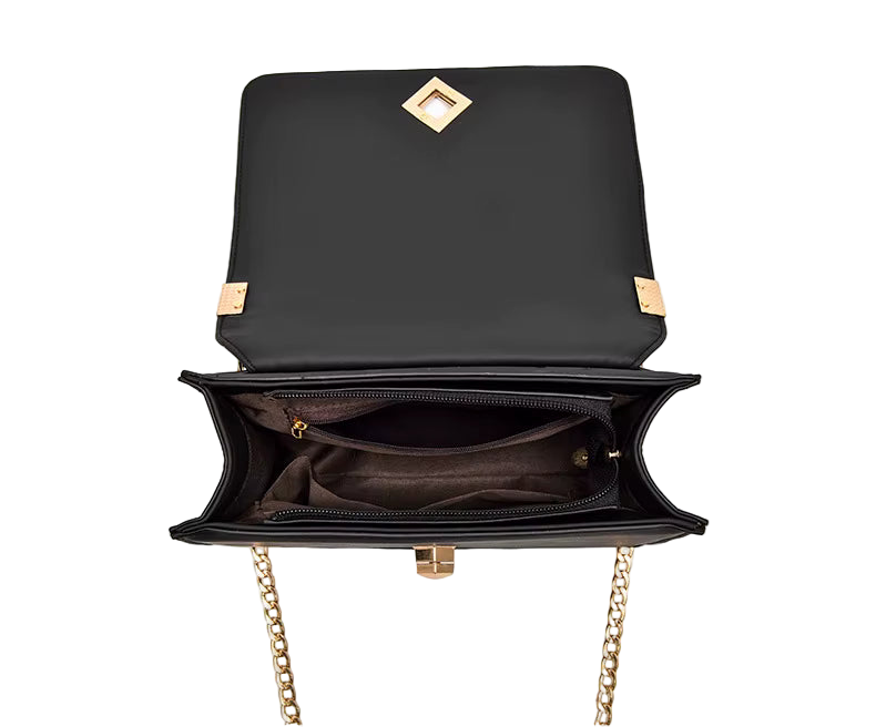 Women's Bag Pu Soft Leather Small Square Bag Retro Shoulder Bag Rhombus With Chain minimalist one shoulder bag