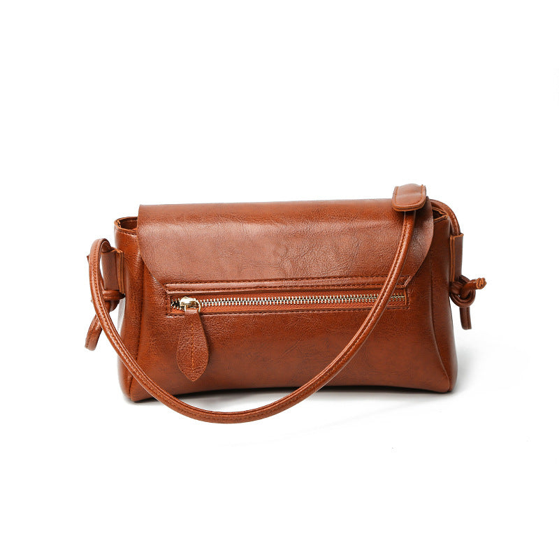 Women's Shoulder Bag Leather Women's Small Square Bag Zipper Polyester Fashionable Trendy Women's Shoulder Bag