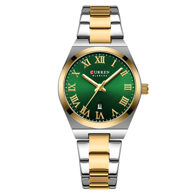 CURREN 9095 Luxe dameshorloges, modieus, casual, dameshorloge van roestvrij staal, quartzhorloge, waterdicht dameshorloge