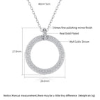 Women Luxury Earrings Round Pendant Necklace Pure Clear Cubic Zirconia Micro Paved Bridal Fashion Women Necklace