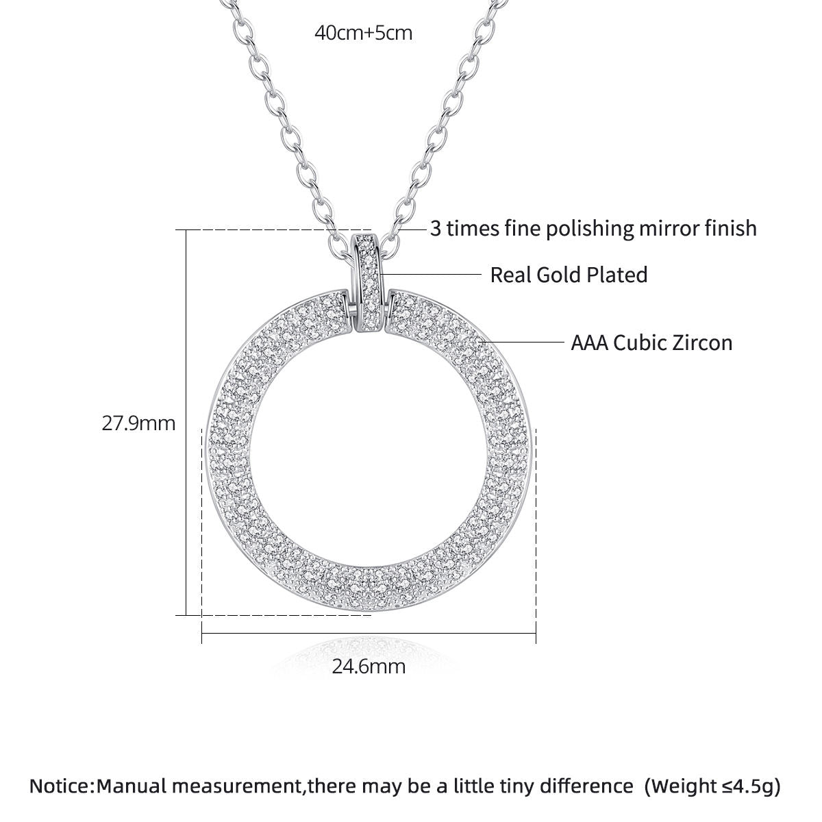 Women Luxury Earrings Round Pendant Necklace Pure Clear Cubic Zirconia Micro Paved Bridal Fashion Women Necklace - Acquisti Online