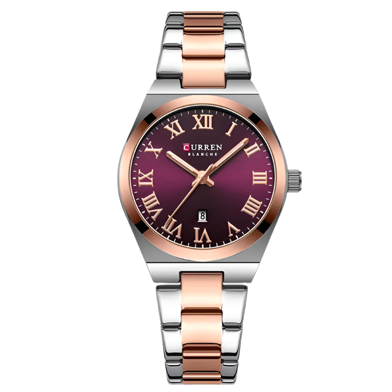 CURREN 9095 Luxe dameshorloges, modieus, casual, dameshorloge van roestvrij staal, quartzhorloge, waterdicht dameshorloge