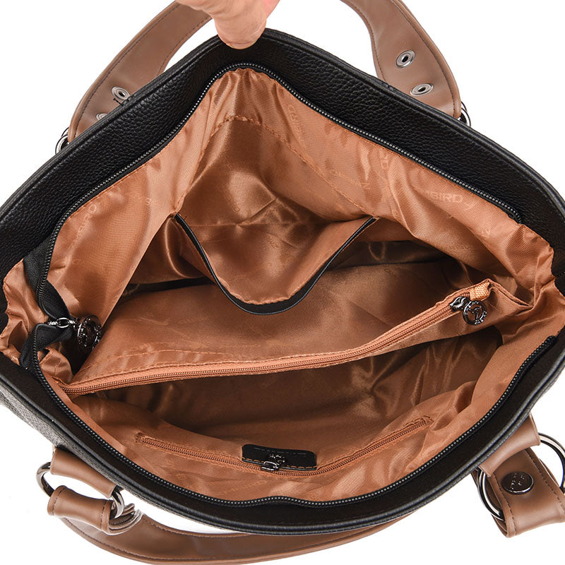 Dames handtas Originele leren dames schoudertas met meerdere zakken, grote capaciteit, crossbody handtas voor dames