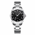 Silver watch with black dial on a white background, featuring the CHENXI brand.