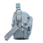 Women's Lightweight Waterproof Crossbody Bag Classic Nylon Handbag Multi Pocket Messenger Sling Shoulder Handbag