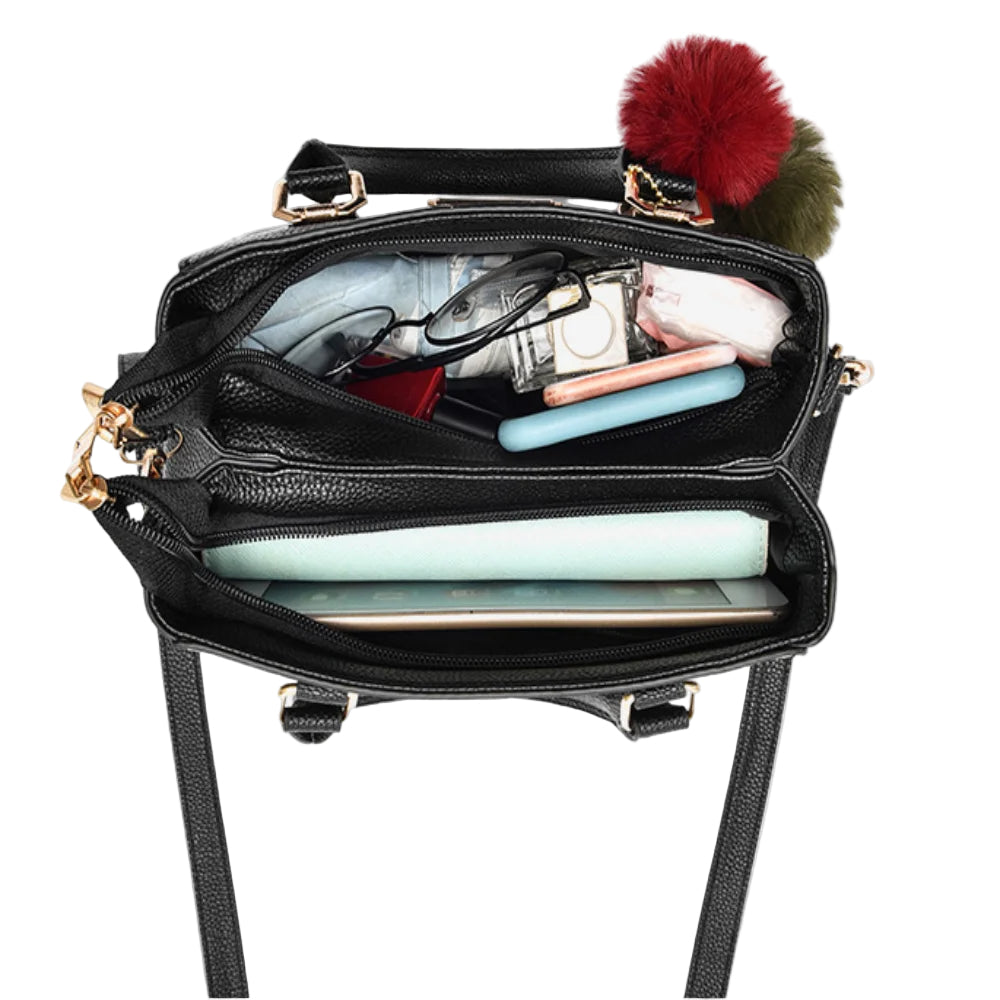 Women's Fashion Handbag PU Leather Large Capacity Shoulder Tote Zipper Purse Satchel Crossbody Bag Women's Handbags